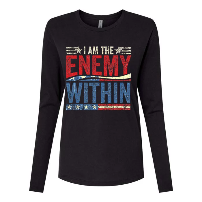 Democrat Kamala Harris Enemy Within Antitrump Left Wing Womens Cotton Relaxed Long Sleeve T-Shirt