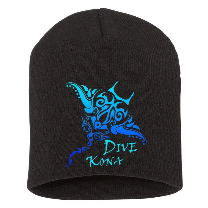 Dive Kona Hawaii Tribal Stingray Polynesian Tattoo Short Acrylic Beanie