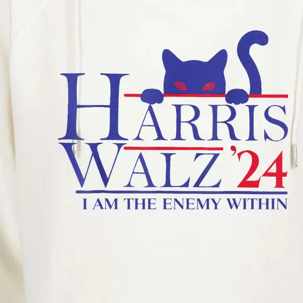 Democrat Kamala Harris Enemy Within Womens Funnel Neck Pullover Hood