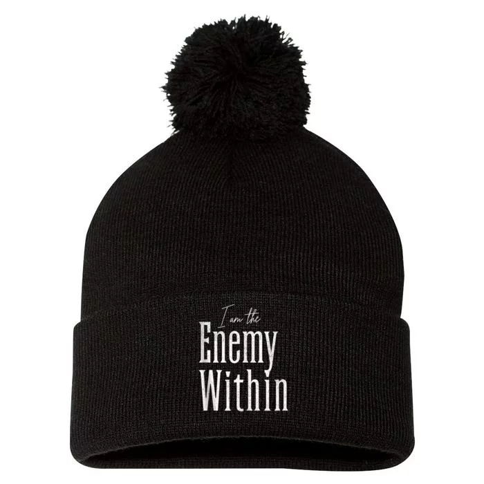 Democrat Kamala Harris Enemy Within Antitrump Left Wing Pom Pom 12in Knit Beanie