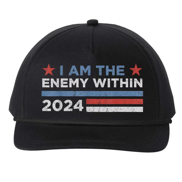 Democrat Kamala Harris I Am The Enemy Within 2024 Snapback Five-Panel Rope Hat