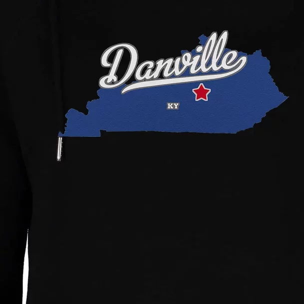 Danville Kentucky KY Map Womens Funnel Neck Pullover Hood