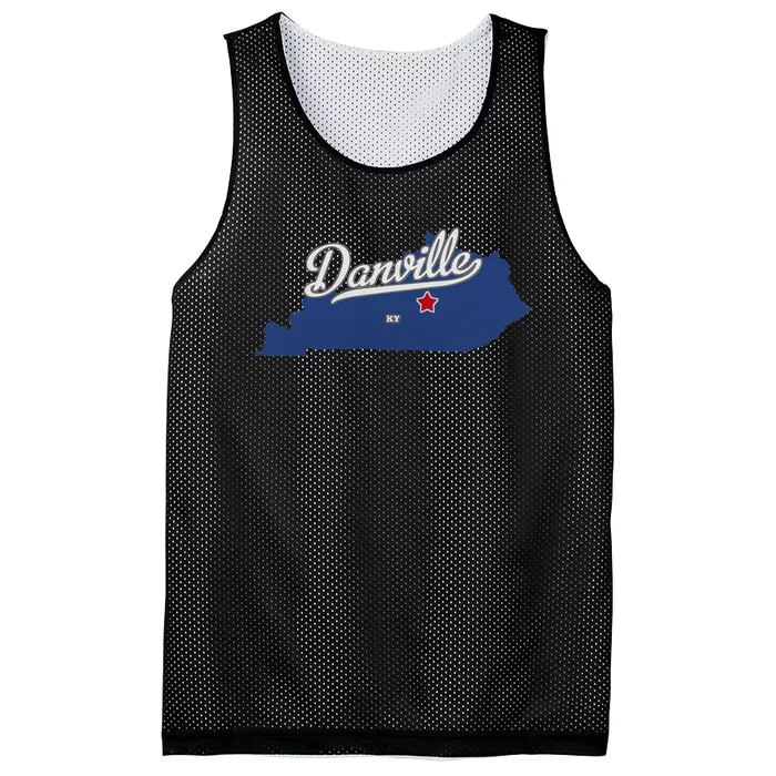 Danville Kentucky KY Map Mesh Reversible Basketball Jersey Tank