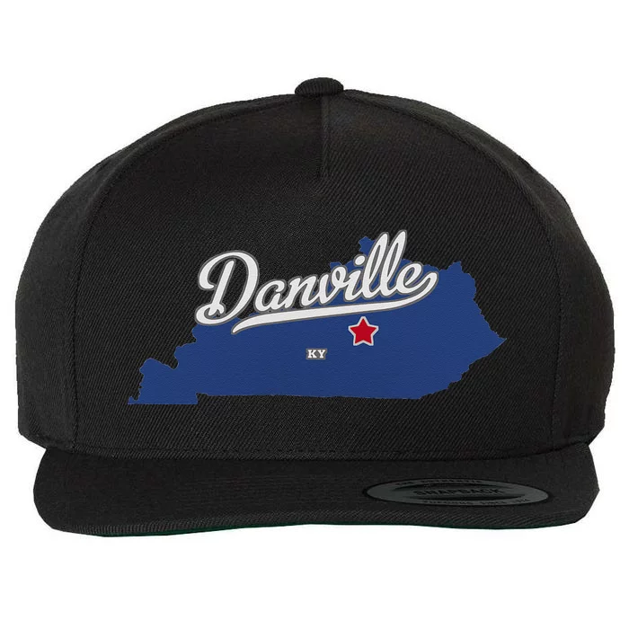 Danville Kentucky KY Map Wool Snapback Cap