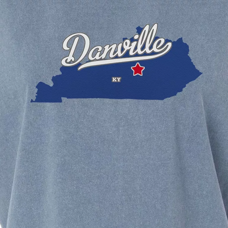 Danville Kentucky KY Map Garment-Dyed Women's Muscle Tee