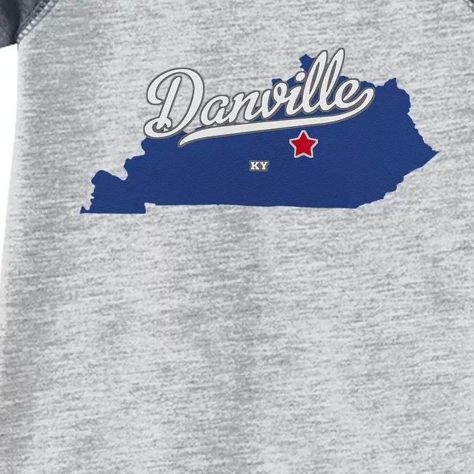 Danville Kentucky KY Map Infant Baby Jersey Bodysuit