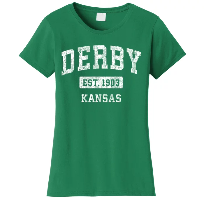 Derby Kansas Ks Vintage Sports Women's T-Shirt