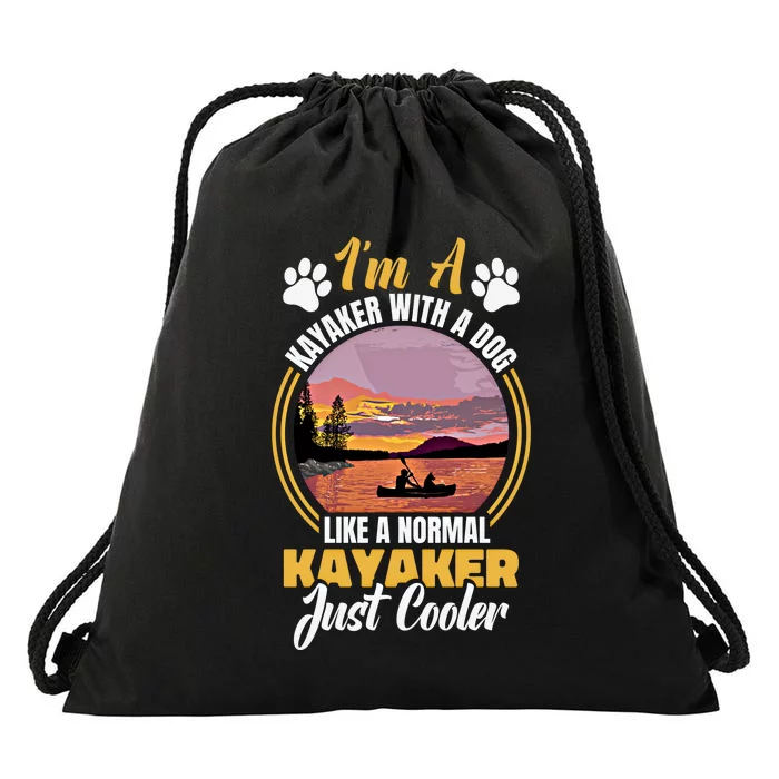 Dog Kayak Lake Kayaking With Dog Life Vest For Kayaking Dog Gift Drawstring Bag