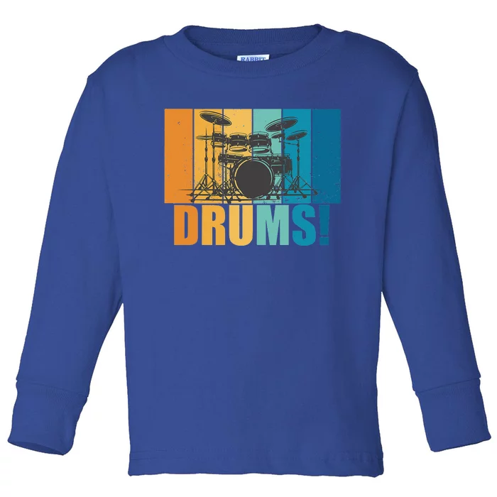 Drum Kit Musician Rock Music Drum Player Toddler Long Sleeve Shirt