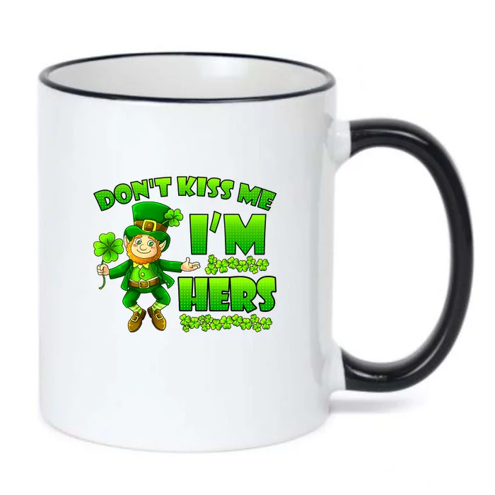 Don't Kiss Me I'm Hers St Patrick Day Husband Wife Couple Black Color Changing Mug