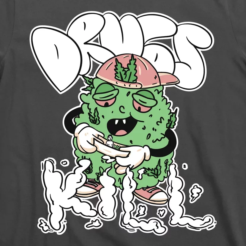 Drugs Kill Marijuana Bud Cartoon T-Shirt