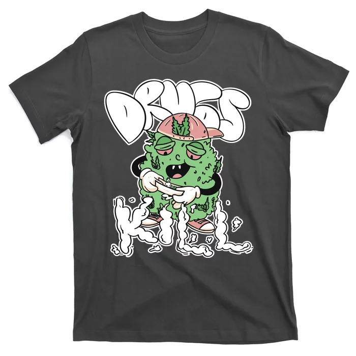 Drugs Kill Marijuana Bud Cartoon T-Shirt