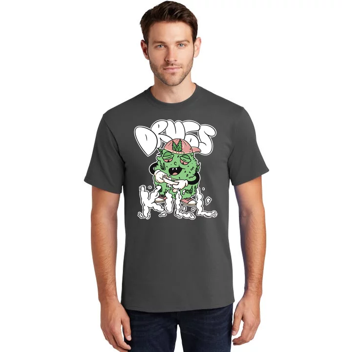 Drugs Kill Marijuana Bud Cartoon Tall T-Shirt