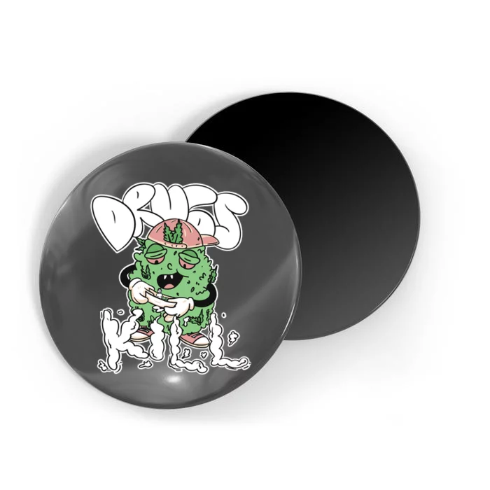 Drugs Kill Marijuana Bud Cartoon Magnet