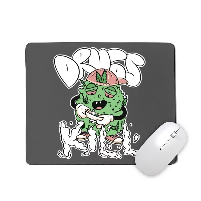 Drugs Kill Marijuana Bud Cartoon Mousepad