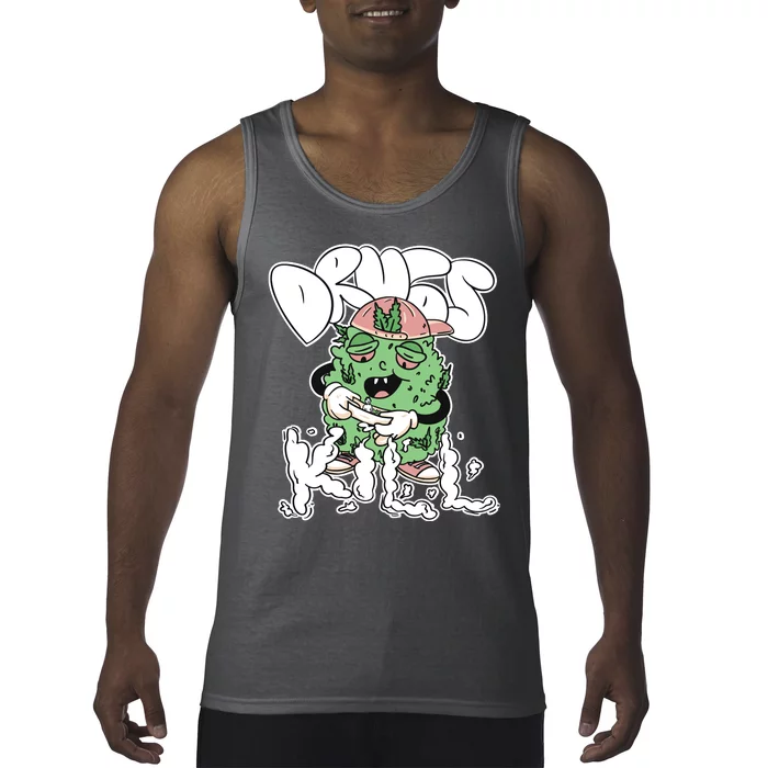 Drugs Kill Marijuana Bud Cartoon Tank Top