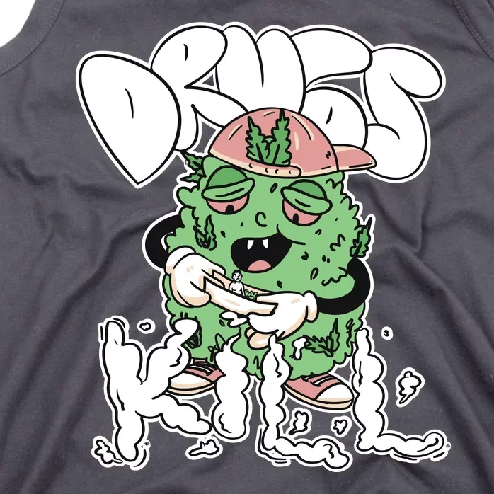 Drugs Kill Marijuana Bud Cartoon Tank Top