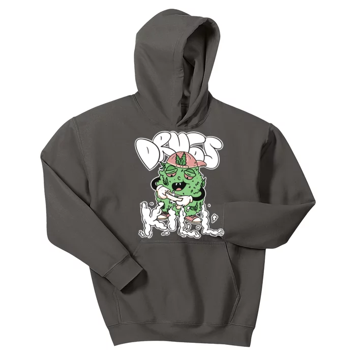 Drugs Kill Marijuana Bud Cartoon Kids Hoodie