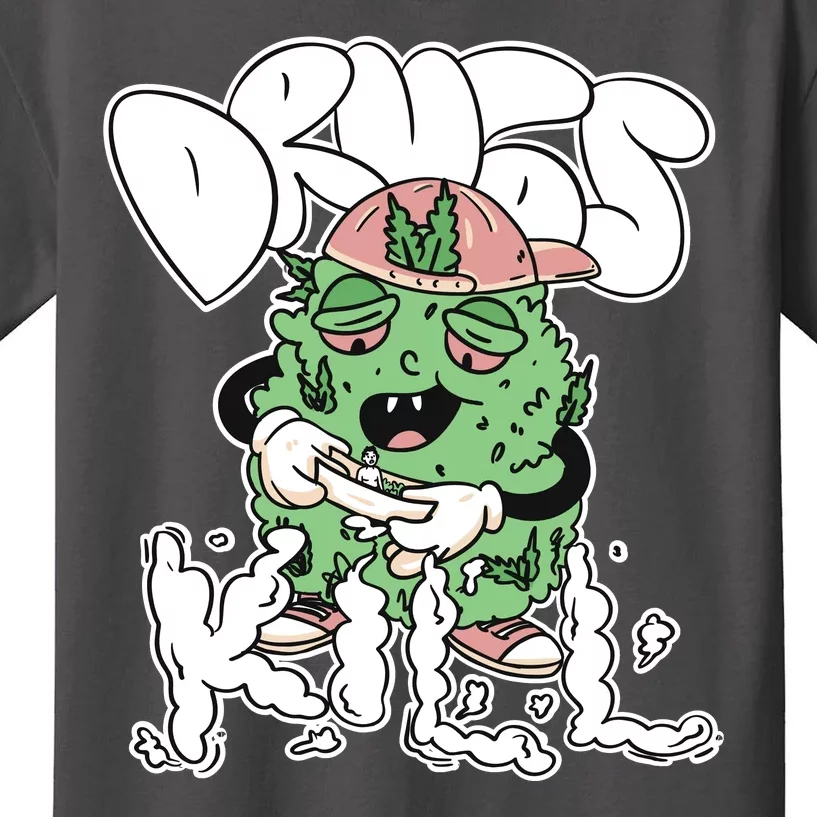 Drugs Kill Marijuana Bud Cartoon Kids T-Shirt