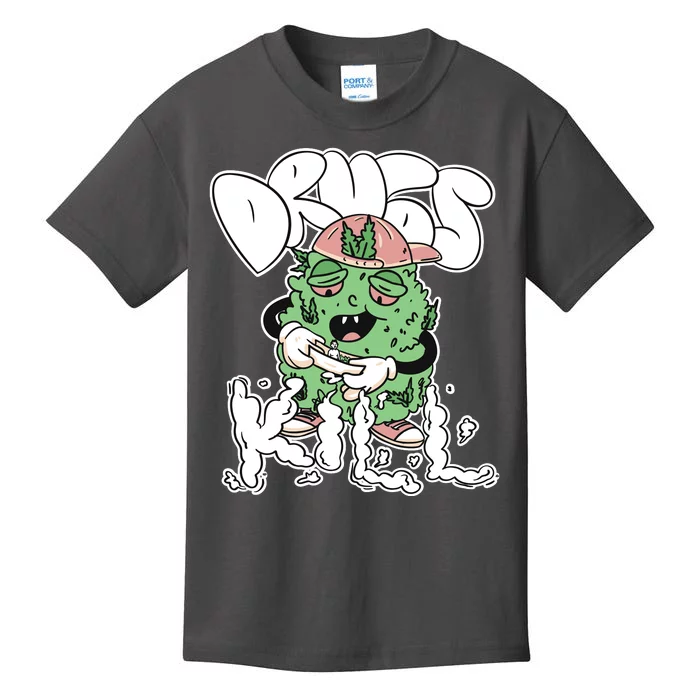 Drugs Kill Marijuana Bud Cartoon Kids T-Shirt