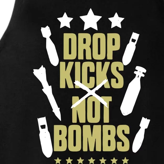 Drop Kicks Not Bombs Ladies Tri-Blend Wicking Tank