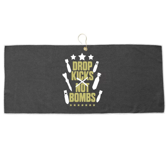 Drop Kicks Not Bombs Large Microfiber Waffle Golf Towel