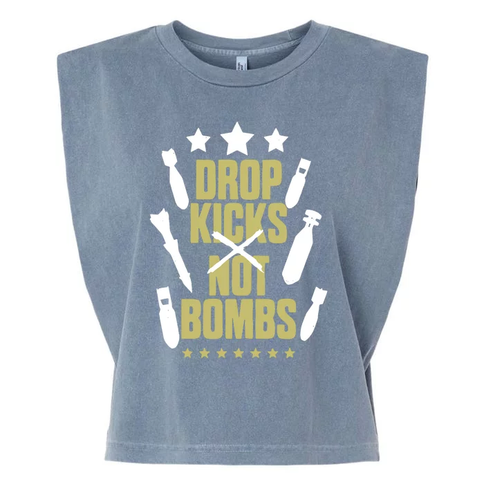 Drop Kicks Not Bombs Garment-Dyed Women's Muscle Tee