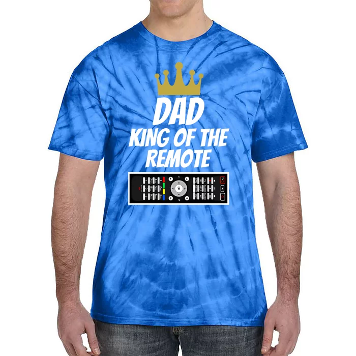 Dad King Of The Remote Gift Dad Jokes Gift Funny Dad Slogan Funny Gift Tie-Dye T-Shirt