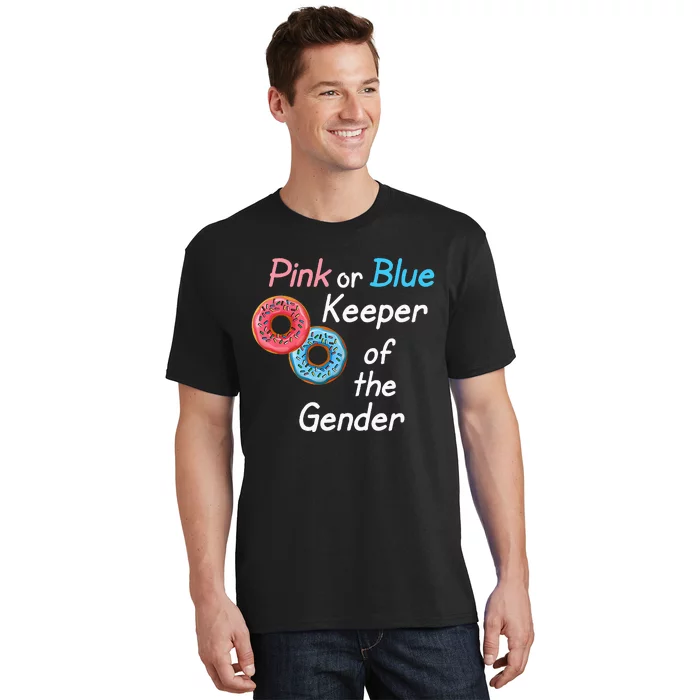 Donuts Keeper Of The Gender Baby Gender Reveal Party Shower T-Shirt