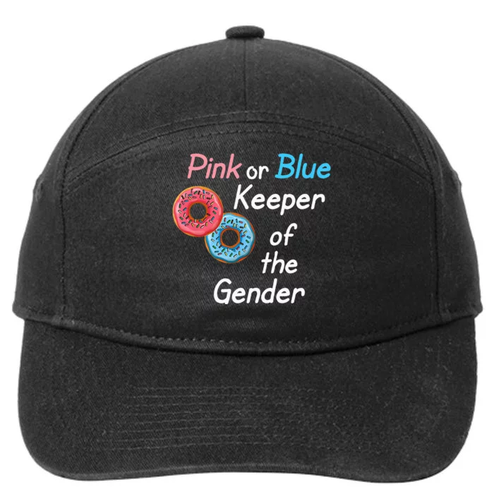 Donuts Keeper Of The Gender Baby Gender Reveal Party Shower 7-Panel Snapback Hat