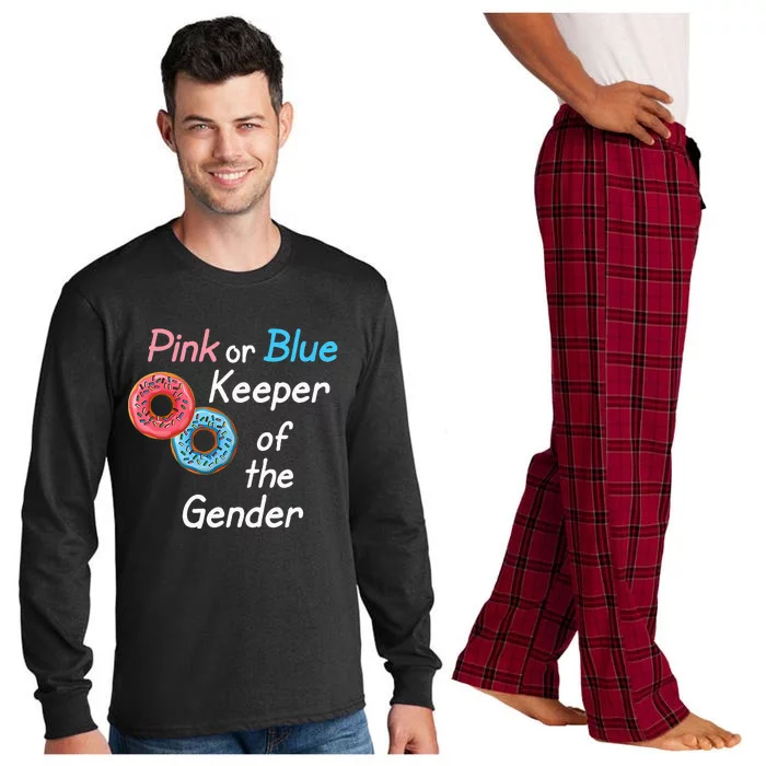 Donuts Keeper Of The Gender Baby Gender Reveal Party Shower Long Sleeve Pajama Set