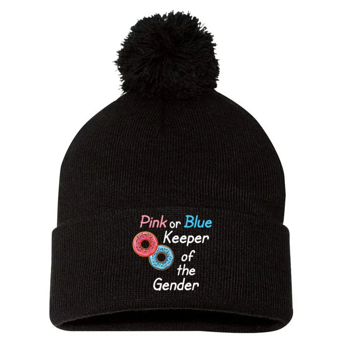 Donuts Keeper Of The Gender Baby Gender Reveal Party Shower Pom Pom 12in Knit Beanie