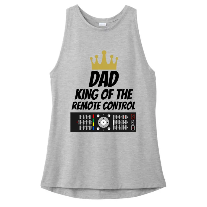 Dad King Of The Remote Control Great Gift Dad Joke Great Gift Funny Slogan Gift Ladies Tri-Blend Wicking Tank