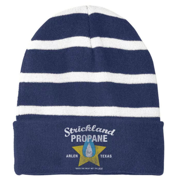 Distressed King Of The Hill Strickland Propane Arlen TX Striped Beanie with Solid Band