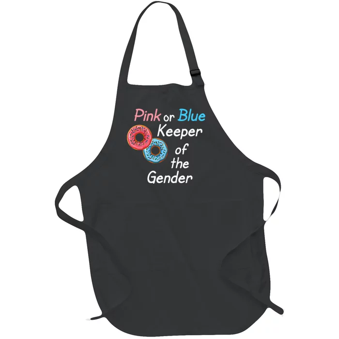 Donuts Keeper Ofthe Gender Baby Gender Reveal Party Shower Full-Length Apron With Pocket