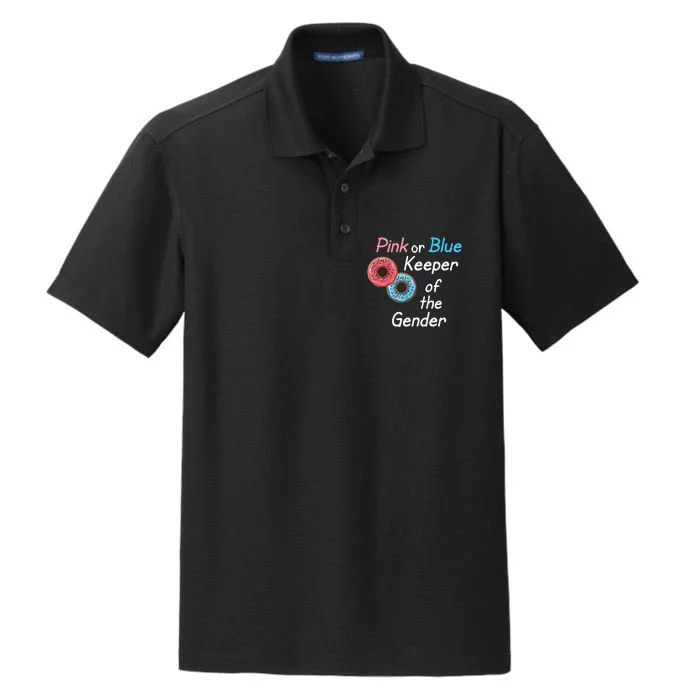 Donuts Keeper Ofthe Gender Baby Gender Reveal Party Shower Dry Zone Grid Performance Polo