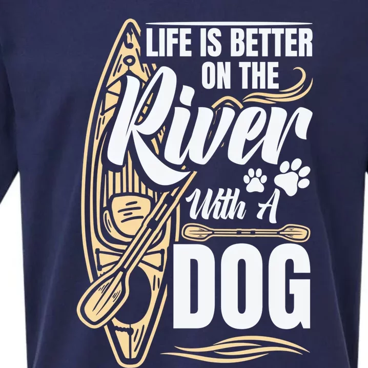 Dog Kayak River Kayaking With Dog Life Vest For Kayaking Dog Gift Sueded Cloud Jersey T-Shirt