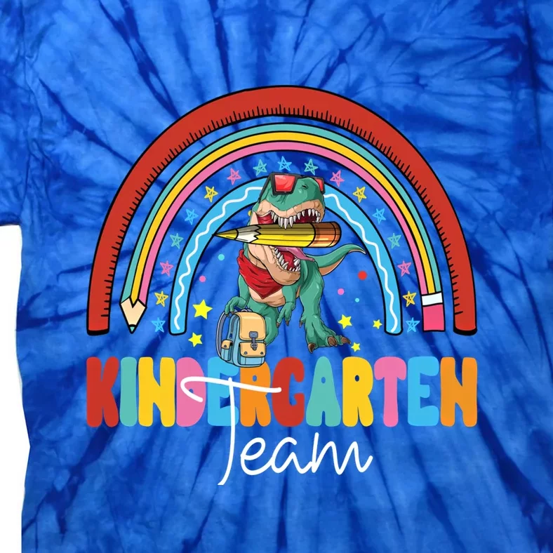 Dinosaur Kindergarten Rainbow First Day Team Kindergarten Gift Tie-Dye T-Shirt