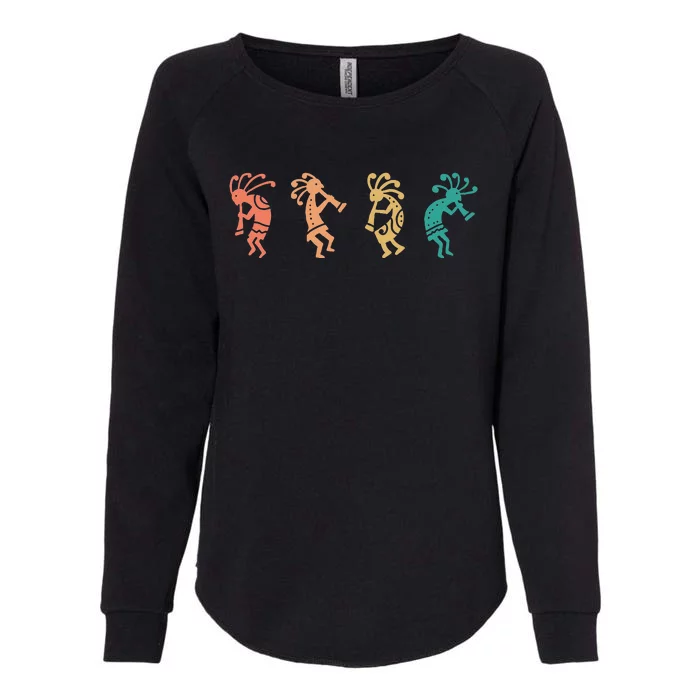 Dancing Kokopelli Southwestern USA Native American Symbol Womens California Wash Sweatshirt