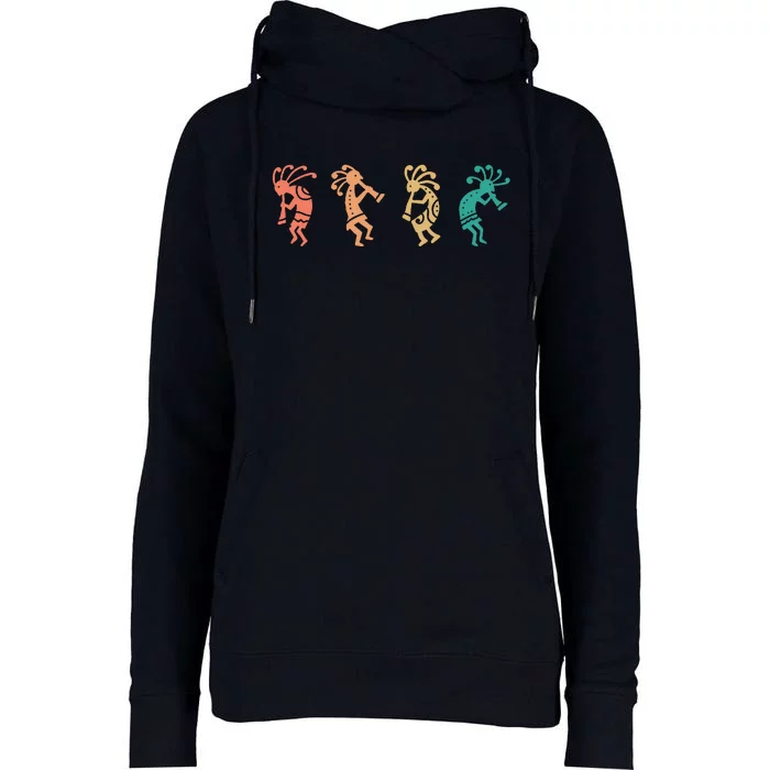 Dancing Kokopelli Southwestern USA Native American Symbol Womens Funnel Neck Pullover Hood