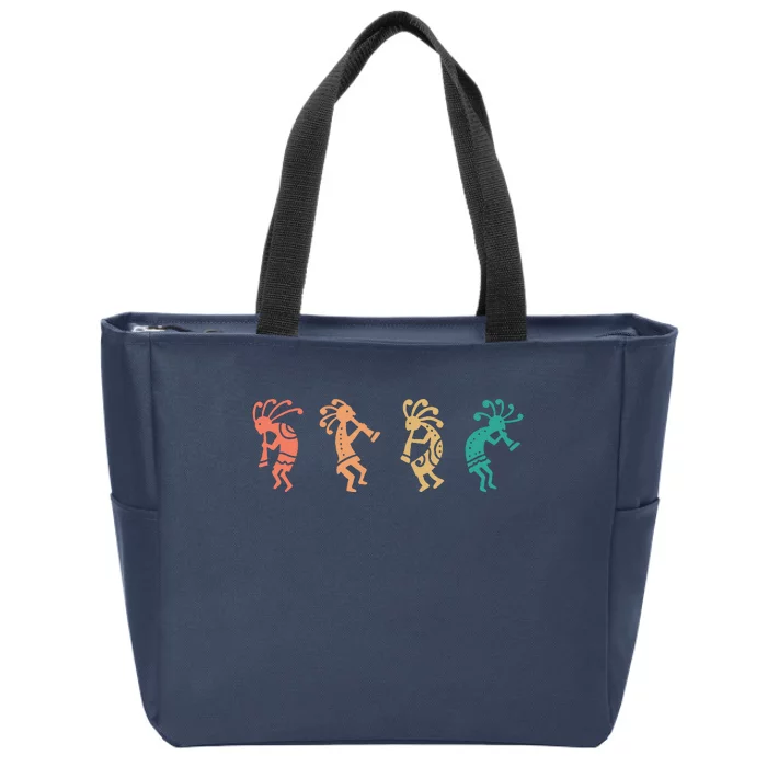 Dancing Kokopelli Southwestern USA Native American Symbol Zip Tote Bag