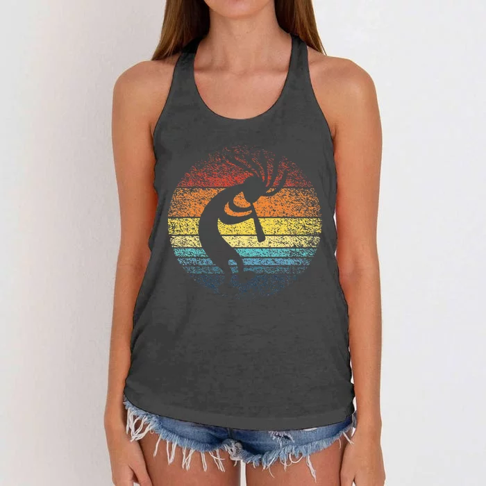 Dancing Kokopelli Southwestern USA Native American Symbol Women's Knotted Racerback Tank