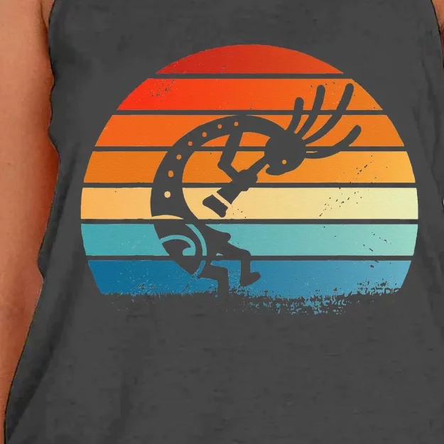 Dancing Kokopelli Southwestern USA Native American Symbol Women's Knotted Racerback Tank