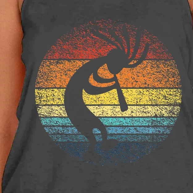 Dancing Kokopelli Southwestern Usa Native American Symbol Women's Knotted Racerback Tank