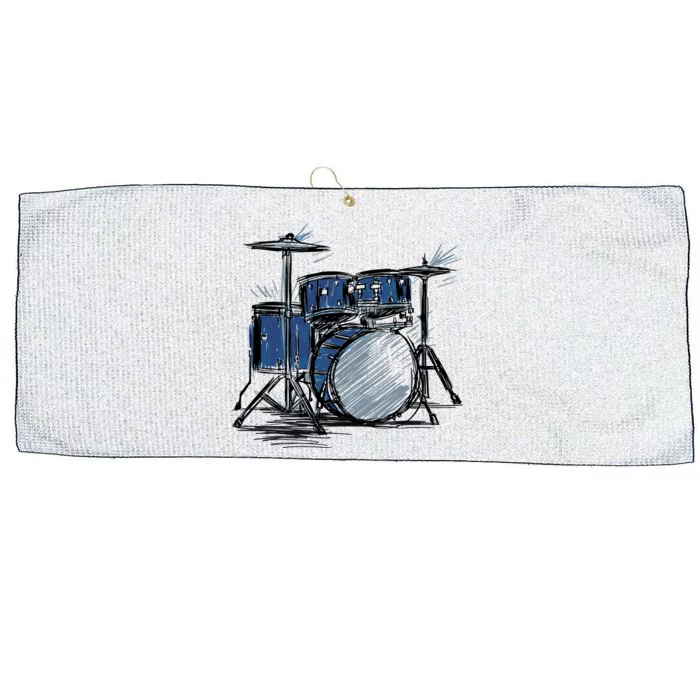 Drum Kit Sketch Music Large Microfiber Waffle Golf Towel