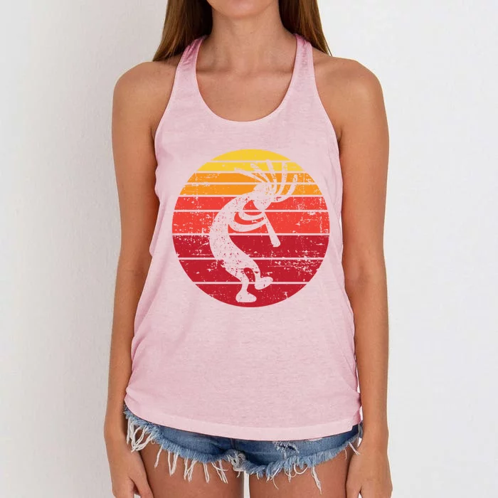 Dancing Kokopelli Southwestern Usa Native American Symbol Gift Women's Knotted Racerback Tank