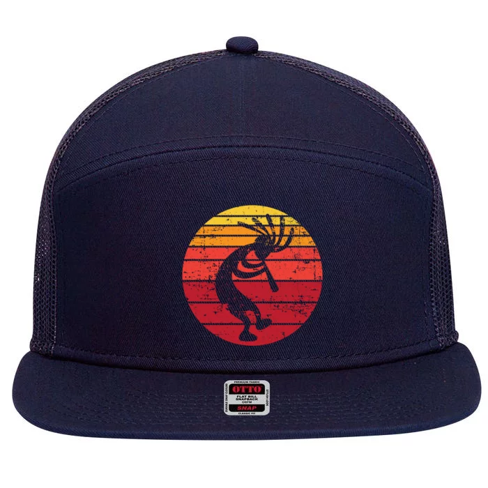 Dancing Kokopelli Southwestern Usa Native American Symbol Gift 7 Panel Mesh Trucker Snapback Hat