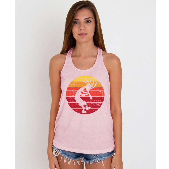 Dancing Kokopelli Southwestern Usa Native American Symbol Gift Women's Knotted Racerback Tank