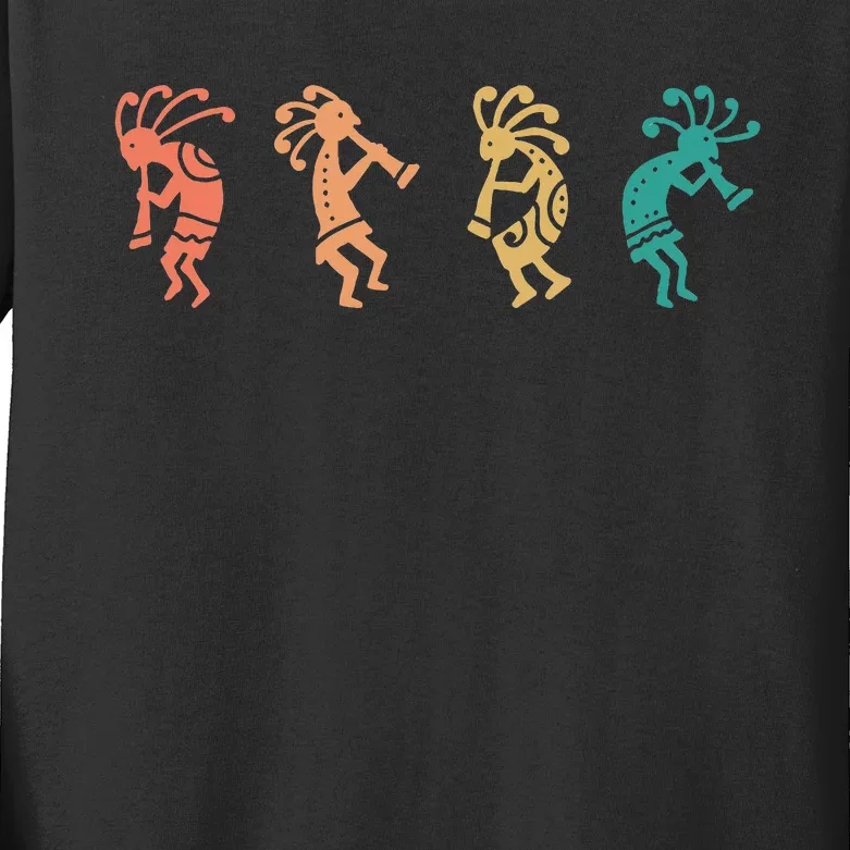 Dancing Kokopelli Southwestern Usa Native American Symbol Kids Long Sleeve Shirt