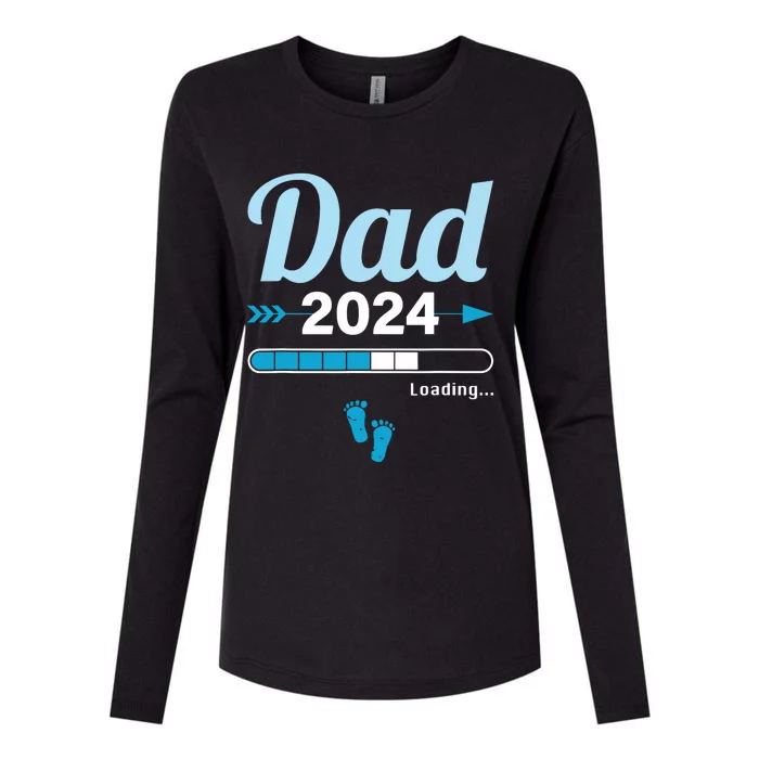 Dad Loading 2024 Father Pregnancy Birth Baby Daddy To Be Womens Cotton Relaxed Long Sleeve T-Shirt